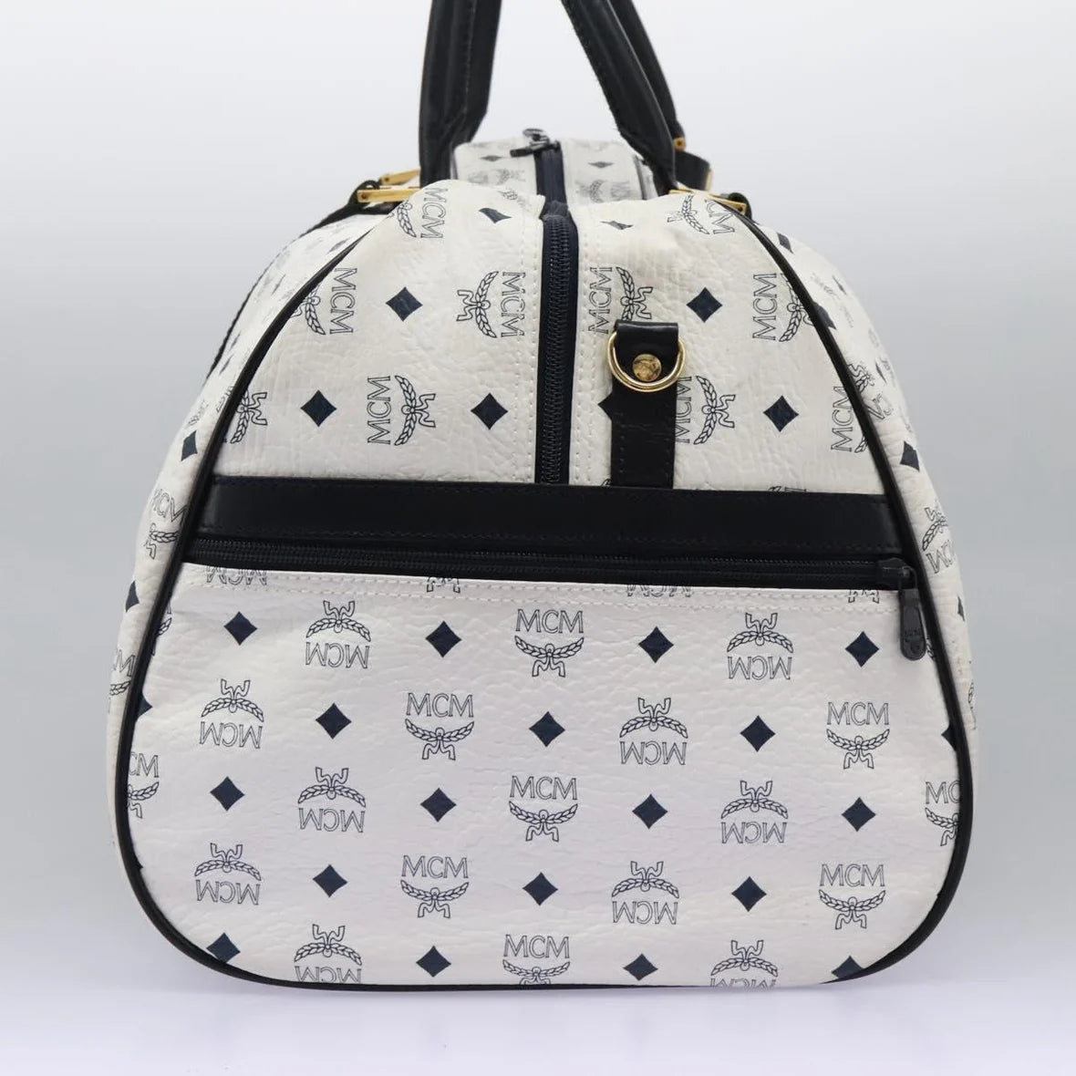 Preowned Authentic MCM Logogram Vicetos Boston Bag