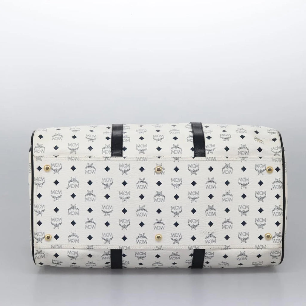 Preowned Authentic MCM Logogram Vicetos Boston Bag