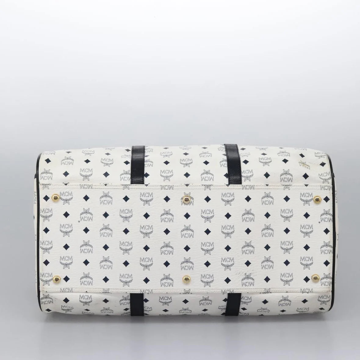 Preowned Authentic MCM Logogram Vicetos Boston Bag