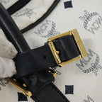 Preowned Authentic MCM Logogram Vicetos Boston Bag