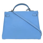 Authentic Preowned Kelly Handbag in Blue Epsom Leather with Palladium Hardware Size 35