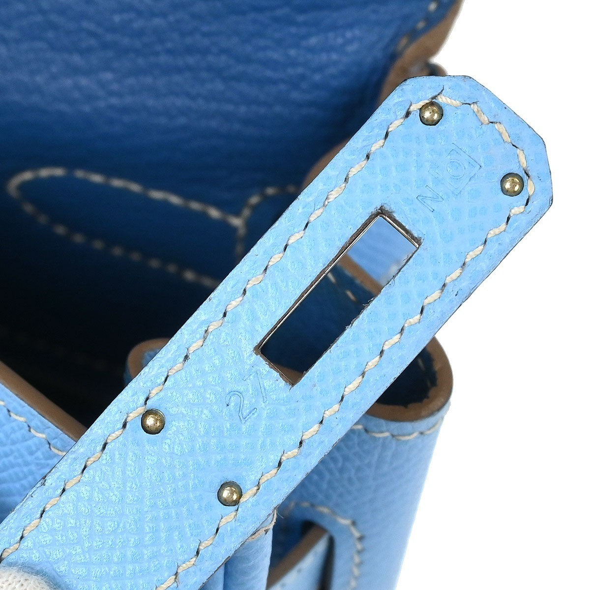 Authentic Preowned Kelly Handbag in Blue Epsom Leather with Palladium Hardware Size 35