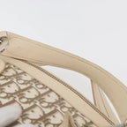 Preowned Authentic Christian Dior Trotter Canvas Hand Bag Ivory Silver Auth 179424A