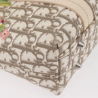 Preowned Authentic Christian Dior Trotter Canvas Hand Bag Ivory Silver Auth 179424A