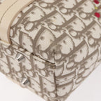 Preowned Authentic Christian Dior Trotter Canvas Hand Bag Ivory Silver Auth 179424A