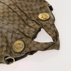 Preowned Authentic Gucci Crystal Hand Bag Coated Canvas 2way
