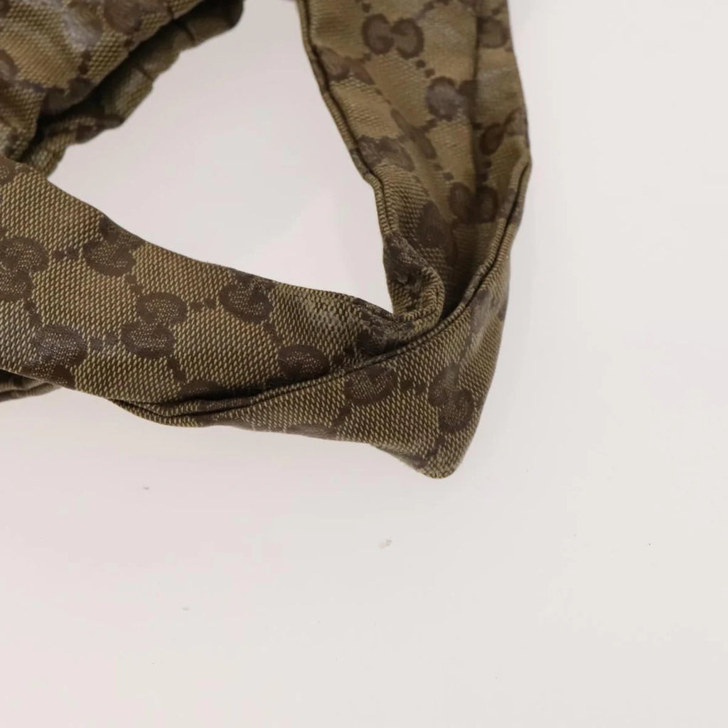 Preowned Authentic Gucci Crystal Hand Bag Coated Canvas 2way
