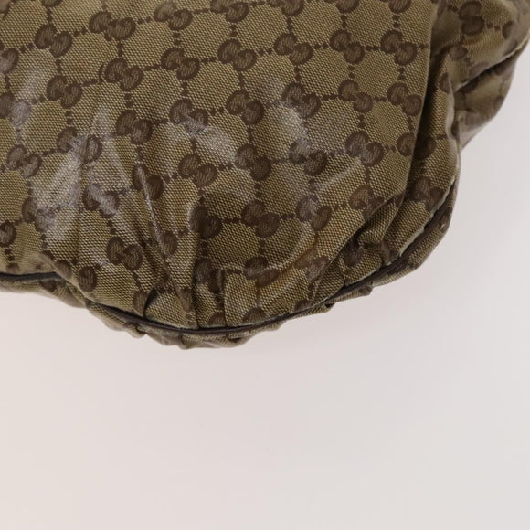 Preowned Authentic Gucci Crystal Hand Bag Coated Canvas 2way