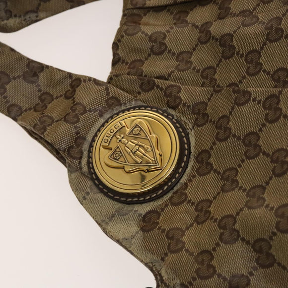 Preowned Authentic Gucci Crystal Hand Bag Coated Canvas 2way