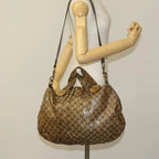 Preowned Authentic Gucci Crystal Hand Bag Coated Canvas 2way
