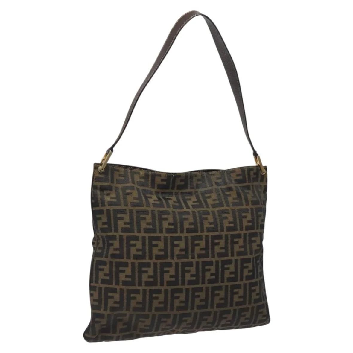 Preowned Authentic Fendi  Zucca Canvas Shoulder Bag