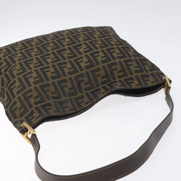 Preowned Authentic Fendi  Zucca Canvas Shoulder Bag