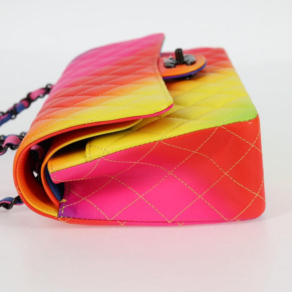 Authentic Preowned Chanel Matelasse Chain Shoulder Bag Lamb Skin Rainbow CC Auth 122426SM