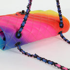 Authentic Preowned Chanel Matelasse Chain Shoulder Bag Lamb Skin Rainbow CC Auth 122426SM