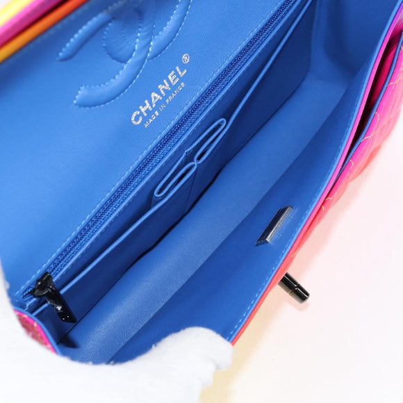 Authentic Preowned Chanel Matelasse Chain Shoulder Bag Lamb Skin Rainbow CC Auth 122426SM