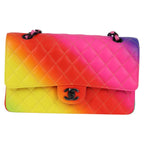 Authentic Preowned Chanel Matelasse Chain Shoulder Bag Lamb Skin Rainbow CC Auth 122426SM