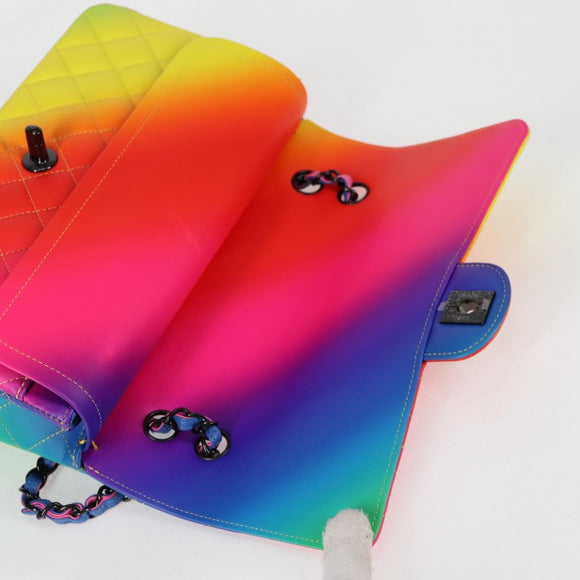 Authentic Preowned Chanel Matelasse Chain Shoulder Bag Lamb Skin Rainbow CC Auth 122426SM
