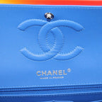 Authentic Preowned Chanel Matelasse Chain Shoulder Bag Lamb Skin Rainbow CC Auth 122426SM