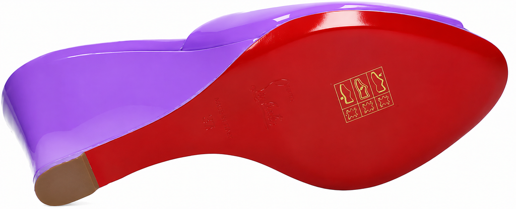Authentic Christian Louboutin Purple Leather Wedge Sandals