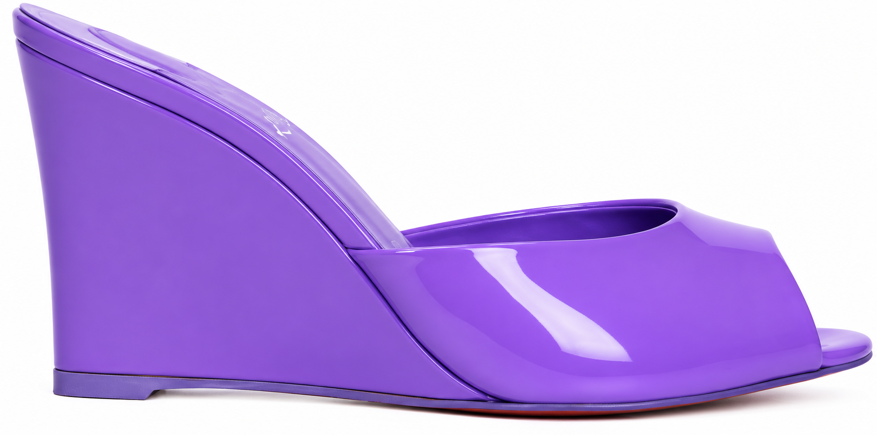 Authentic Christian Louboutin Purple Leather Wedge Sandals