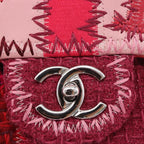 Authentic Preowned Chanel Chain Patchwork Shoulder Bag Tweed Pink Silver
