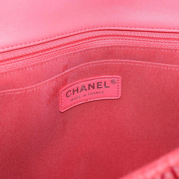 Authentic Preowned Chanel Chain Patchwork Shoulder Bag Tweed Pink Silver