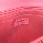 Authentic Preowned Chanel Chain Patchwork Shoulder Bag Tweed Pink Silver