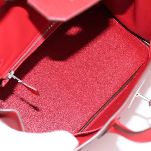 Authentic Preowned Hermes Birkin 30 Hand Bag Leather Red Silver Auth 134875SM
