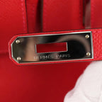Authentic Preowned Hermes Birkin 30 Hand Bag Leather Red Silver Auth 134875SM