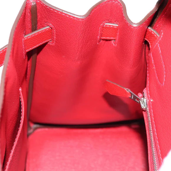 Authentic Preowned Hermes Birkin 30 Hand Bag Leather Red Silver Auth 134875SM