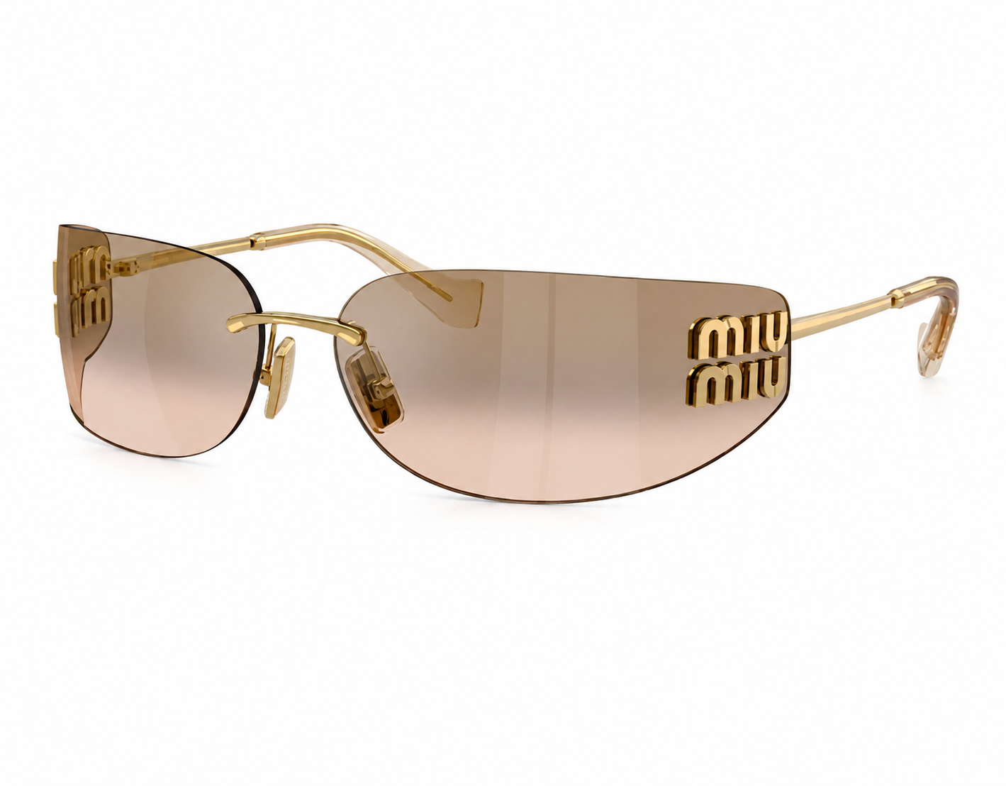Authentic Miu Miu Gold/Bronze Mirror Gradient Sunglasses MUA51S 5AK20P 75 mm