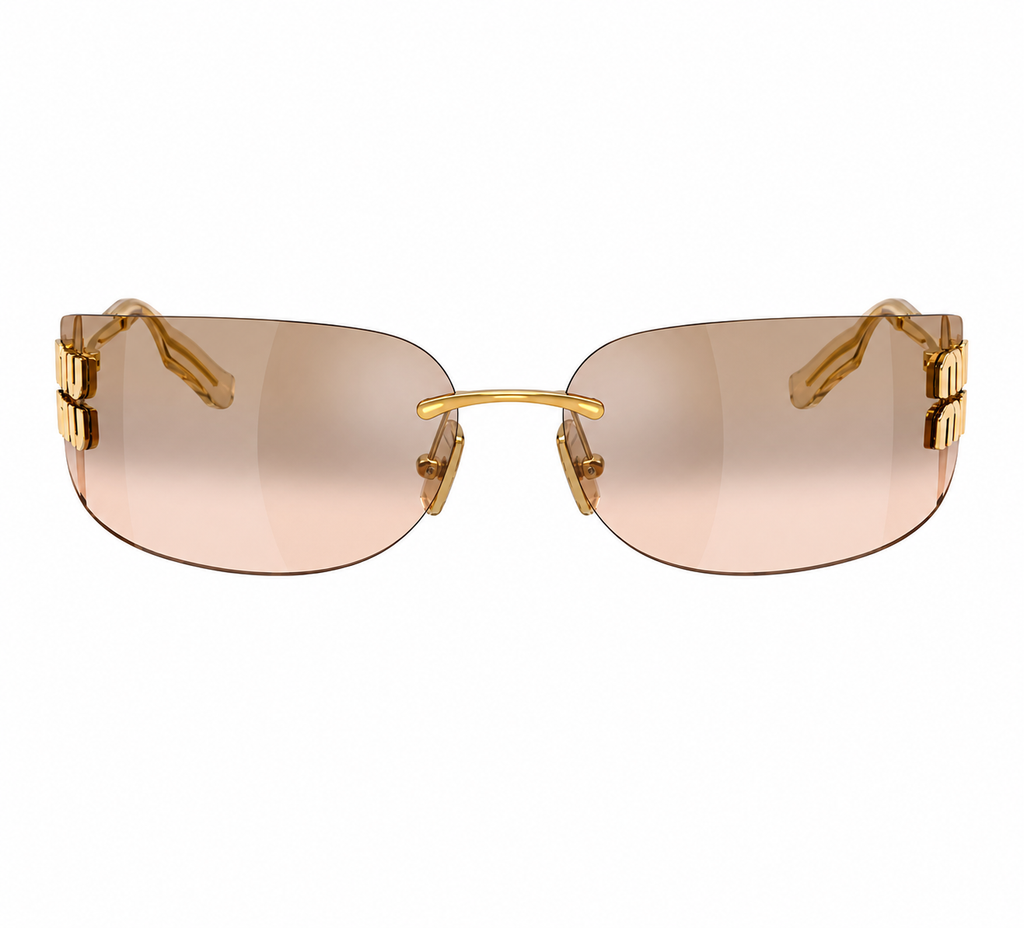Authentic Miu Miu Gold/Bronze Mirror Gradient Sunglasses MUA51S 5AK20P 75 mm
