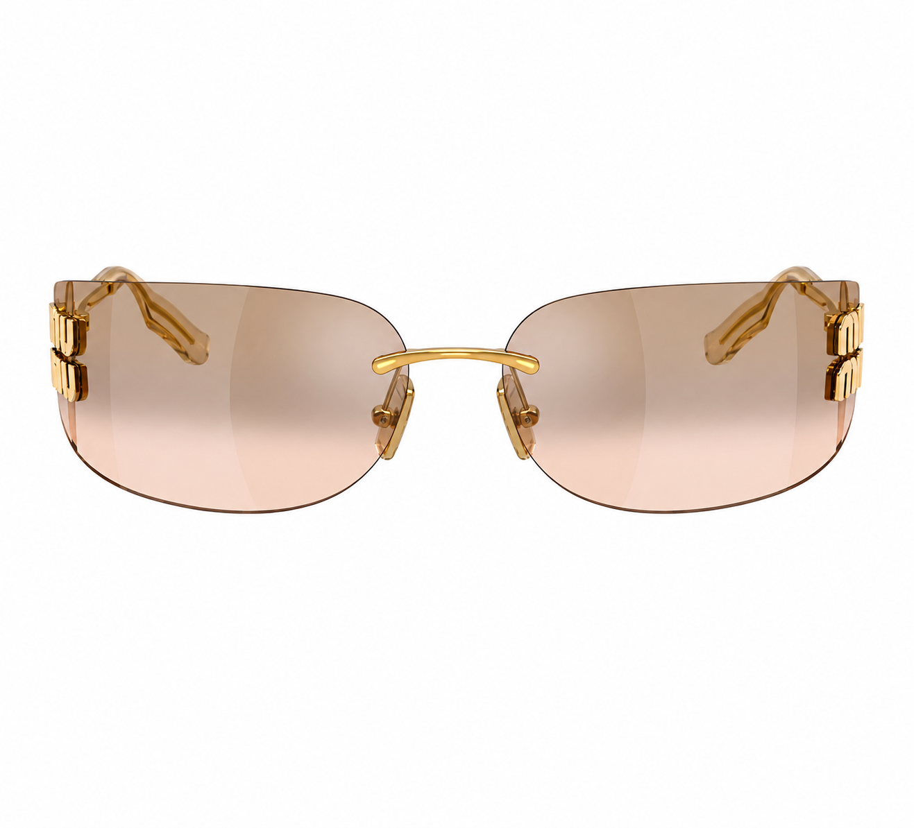 Authentic Miu Miu Gold/Bronze Mirror Gradient Sunglasses MUA51S 5AK20P 75 mm