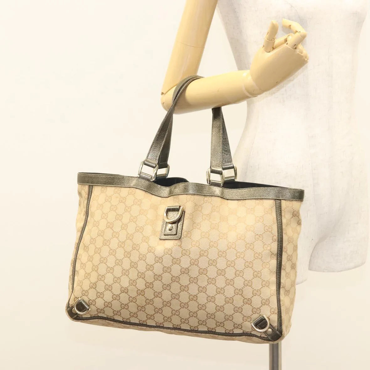 Preowned Authentic Gucci  Canvas Abbey Tote Bag