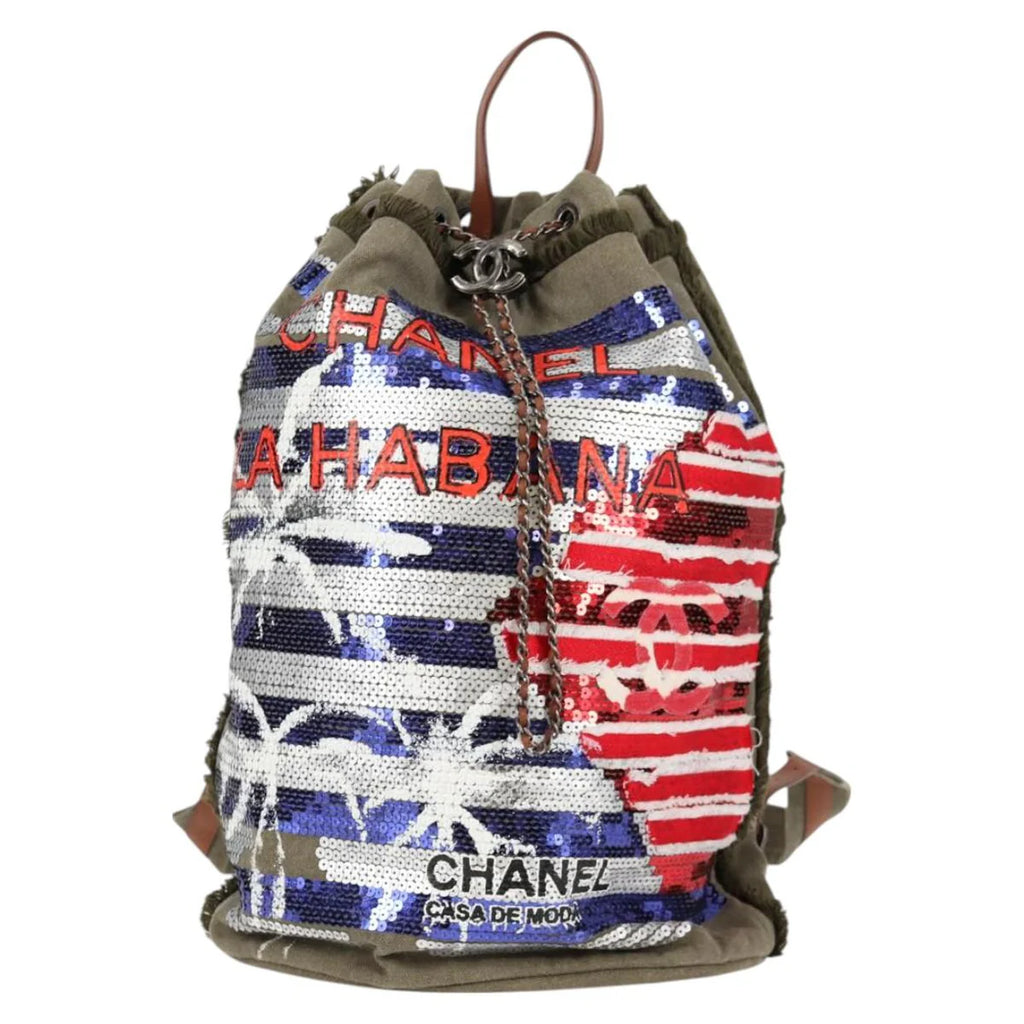 Preowned Authentic Chanel Canvas Backpack