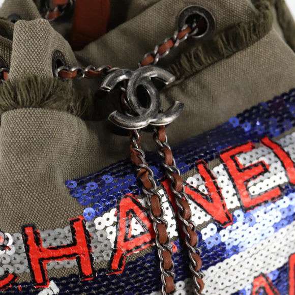 Preowned Authentic Chanel Canvas Backpack