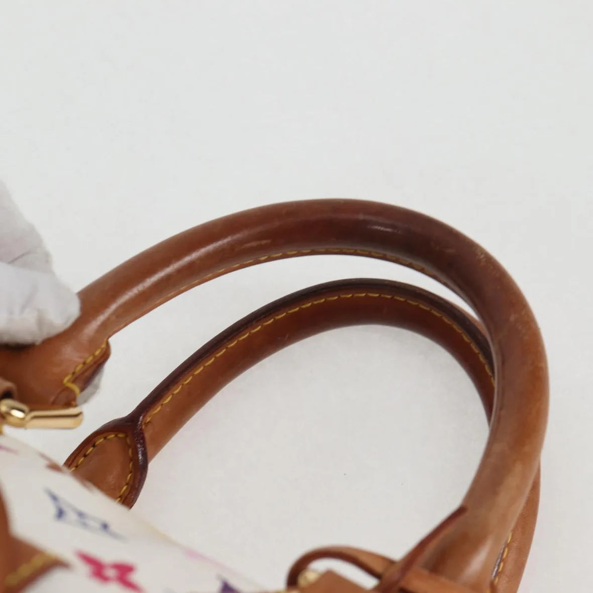 Preowned Authentic Louis Vuitton  Monogram Multicolor Speedy 30 Hand Bag White