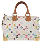 Preowned Authentic Louis Vuitton  Monogram Multicolor Speedy 30 Hand Bag White