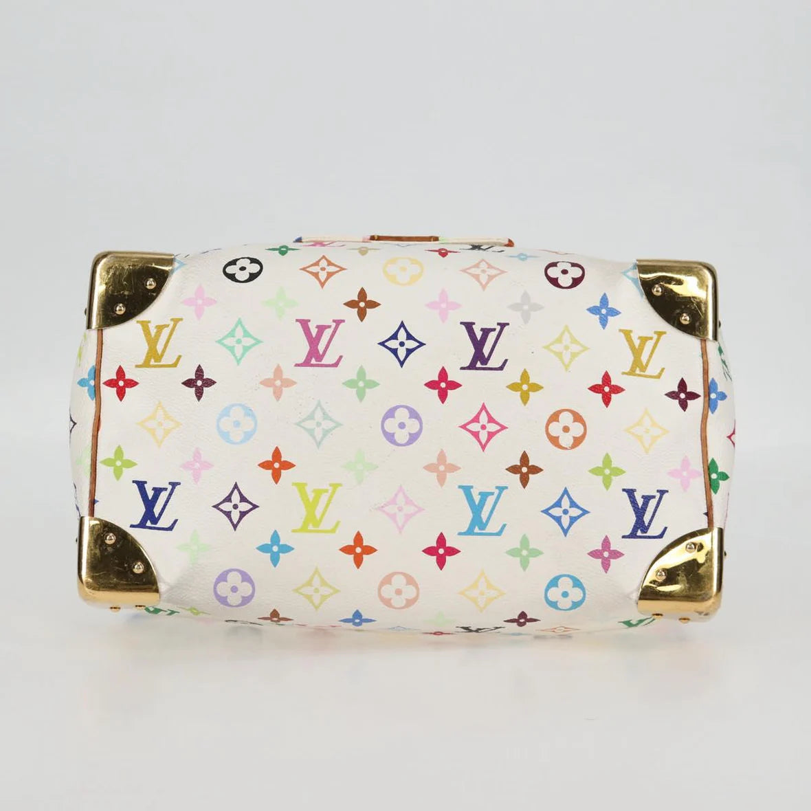 Preowned Authentic Louis Vuitton  Monogram Multicolor Speedy 30 Hand Bag White