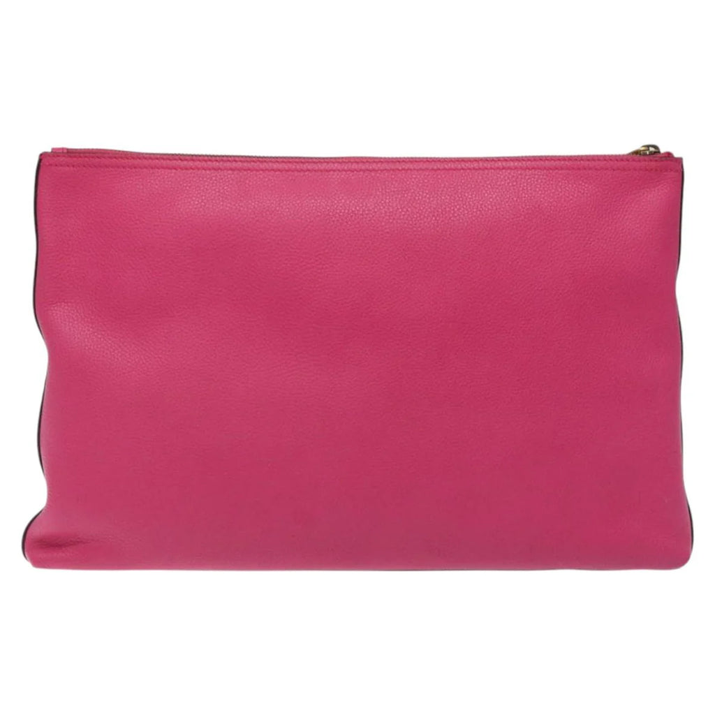 Preowned Authentic Gucci Clutch Bag Leather Pink Gold