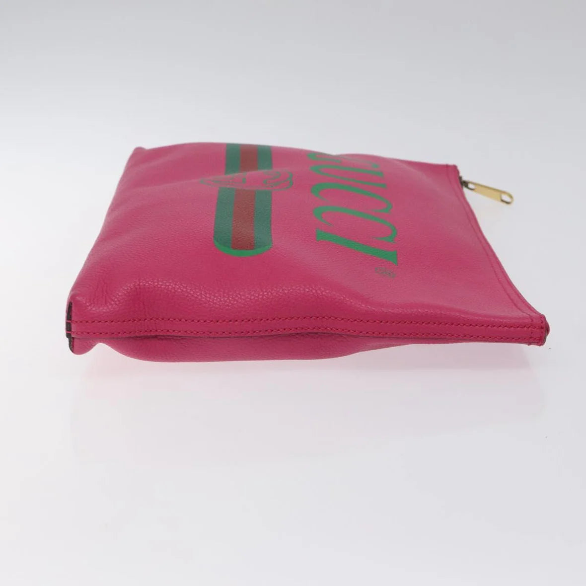 Preowned Authentic Gucci Clutch Bag Leather Pink Gold