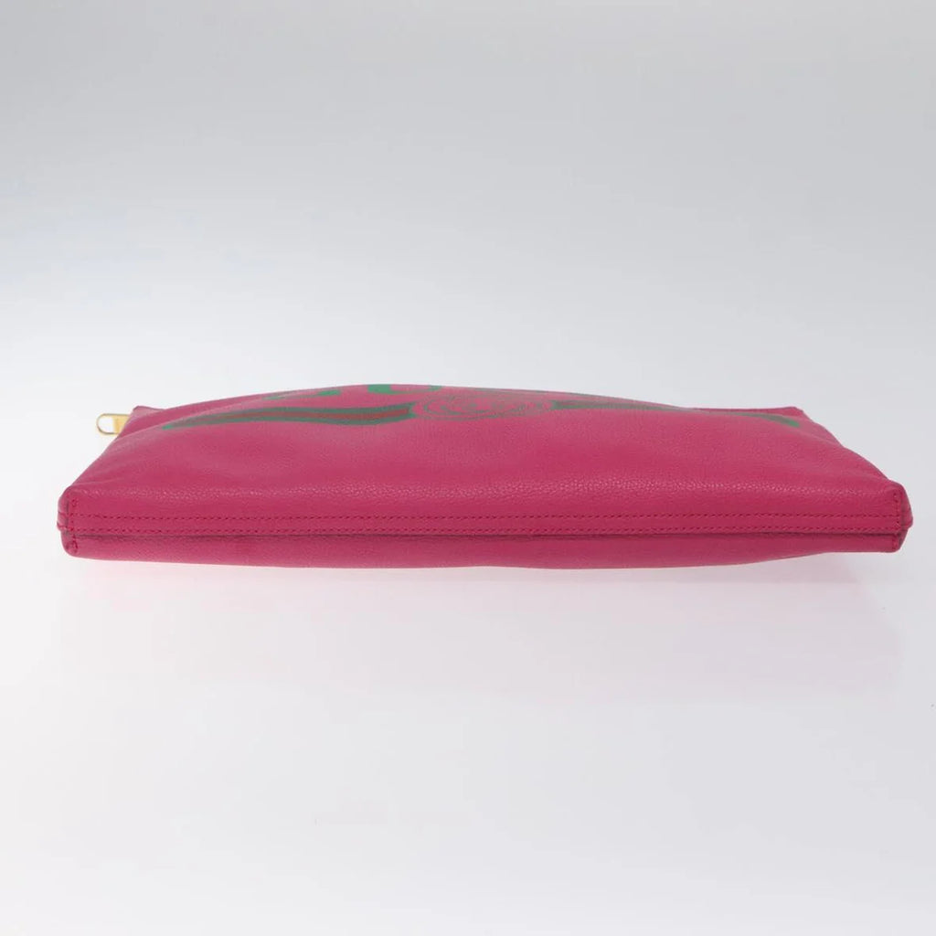 Preowned Authentic Gucci Clutch Bag Leather Pink Gold