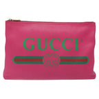 Preowned Authentic Gucci Clutch Bag Leather Pink Gold