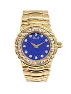 Authentic Preowned Piaget Tanagra 24mm Lapis-lazuli Ref.1631M401D Quartz Watch 18K