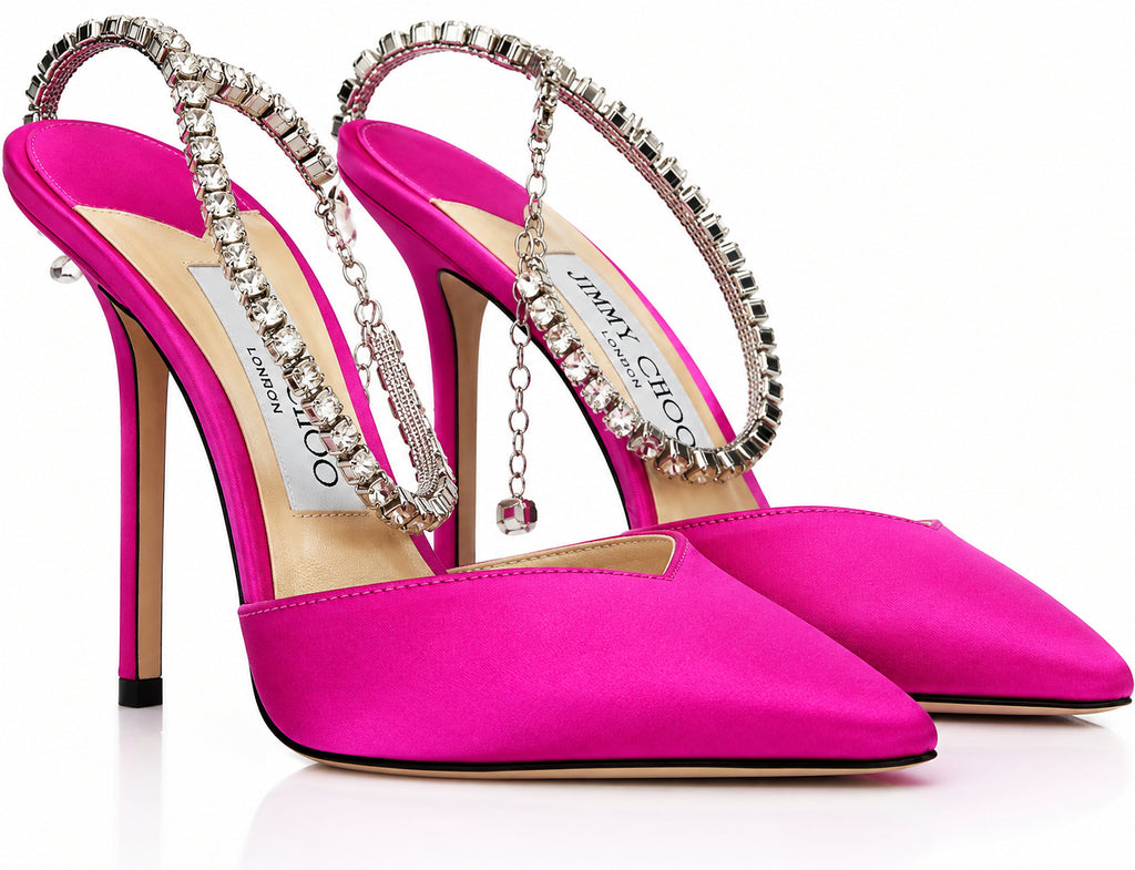 Authentic Jimmy Choo Pink Satin Stiletto Heel Sandals
