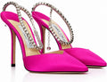 Authentic Jimmy Choo Pink Satin Stiletto Heel Sandals