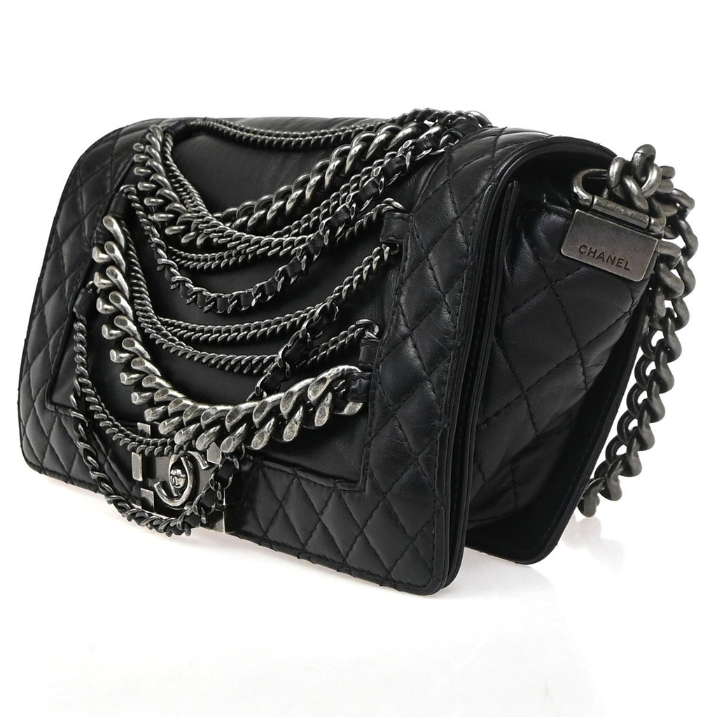 Authentic Preowned Chanel Boy Flap Bag Enchained Lambskin