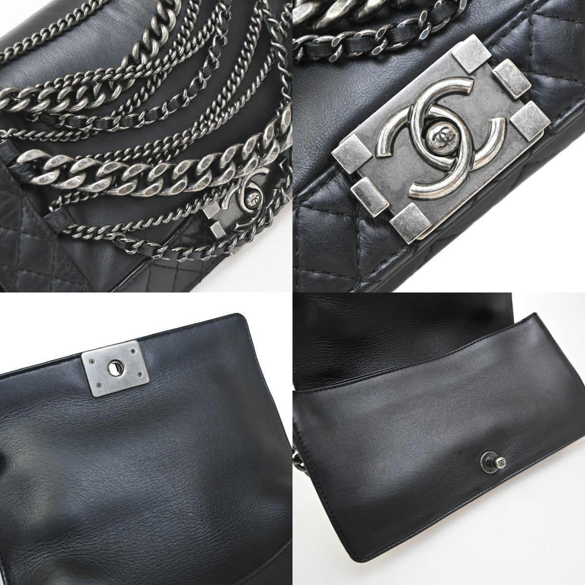 Authentic Preowned Chanel Boy Flap Bag Enchained Lambskin