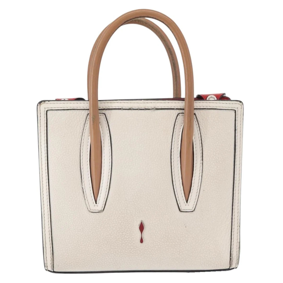 Authentic Preowned Christian Louboutin Paloma S Mini Hand Bag Leather 2way White Silver