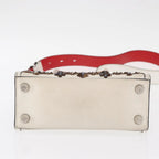 Authentic Preowned Christian Louboutin Paloma S Mini Hand Bag Leather 2way White Silver